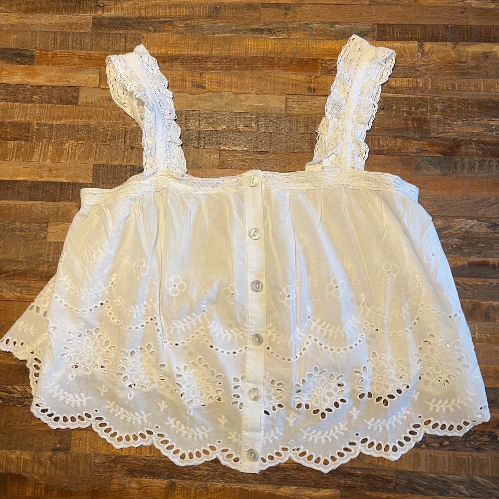 RIVER ISLAND l White Eyelet Button Up Camisole l EUR36 US6